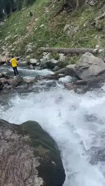 White water flowing over rocks