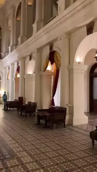The interior of a historic building